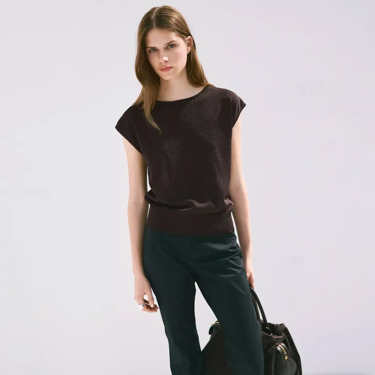 Top Punto Cuello Barco Mujer