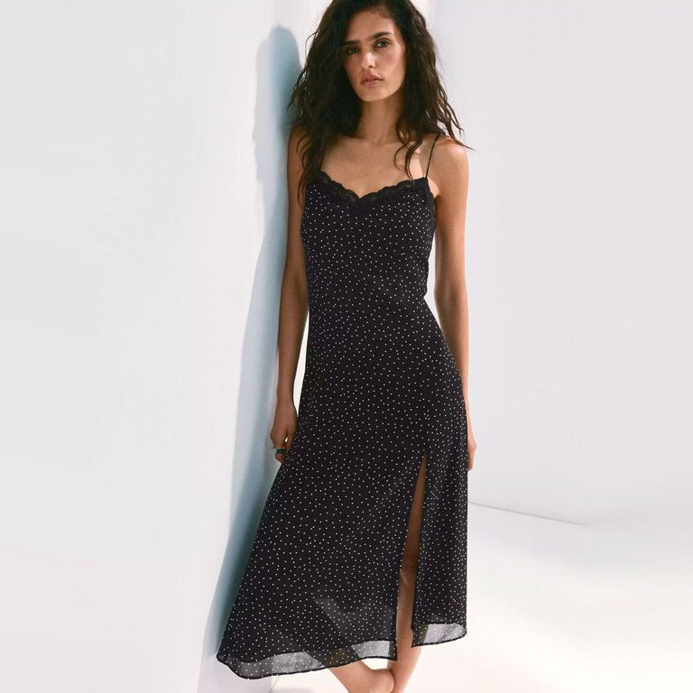 Vestido Lunares Detalle Puntilla Mujer