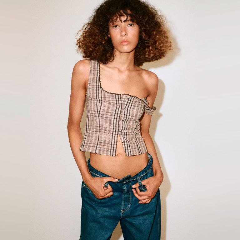 Top Cuadros Algodón Mujer