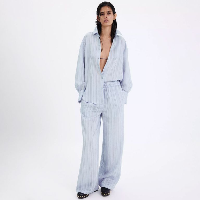 Pantalón Recto Rayas Mujer