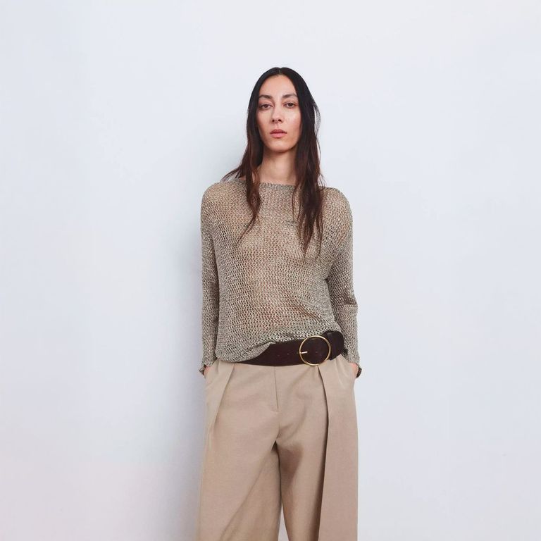 Sweater Crochet Lurex Mujer