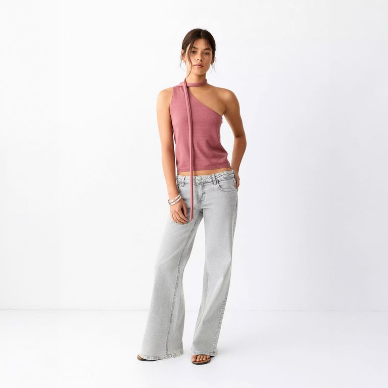 Jeans Wide Leg Detalles Tachuelas Niña