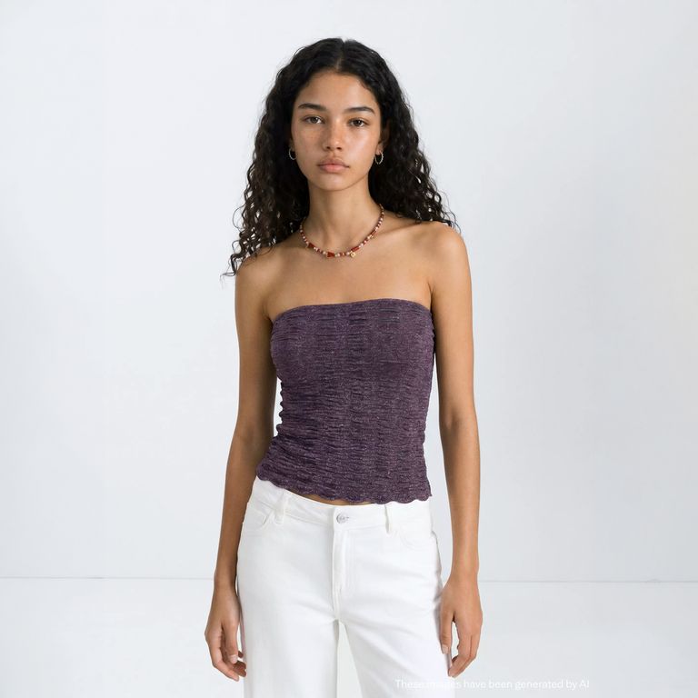 Top Bandeau Metalizado Niña
