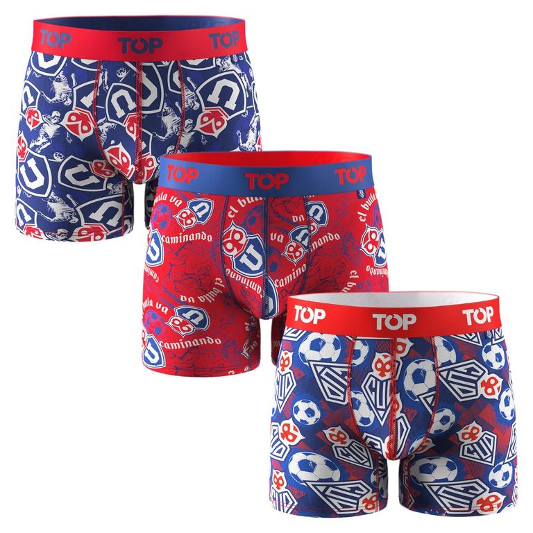 Pack de 3 Boxers Medio U de Chile Hombre