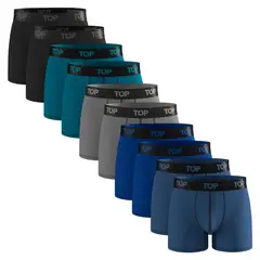 TOP - Pack De 10 Boxers Medio Hombre