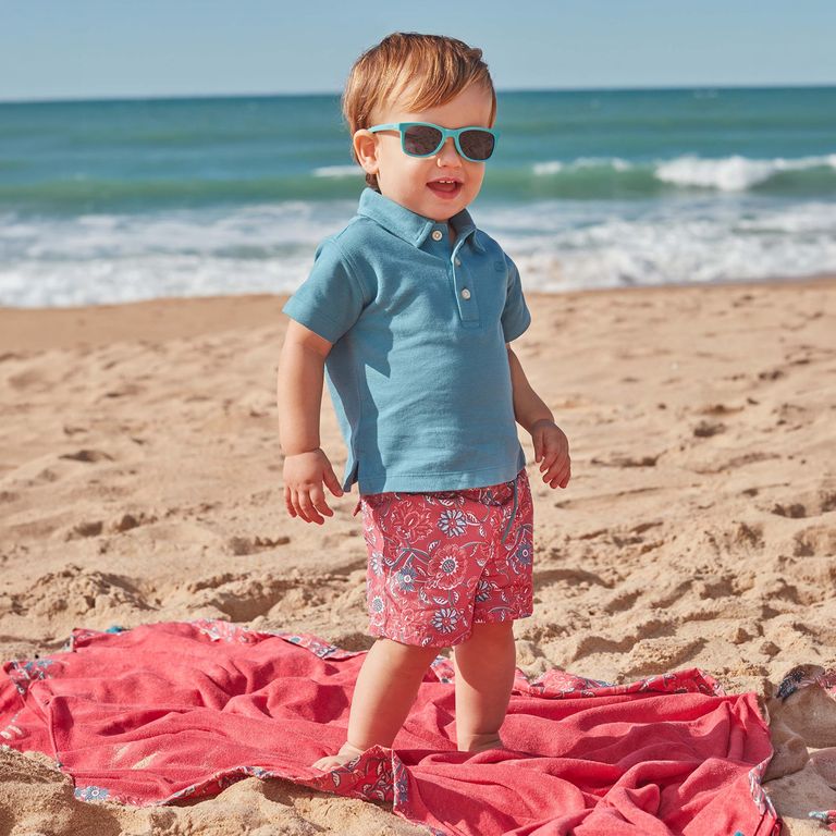 Traje De Baño Estampado Flores Bebé Niño