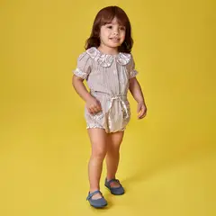 GOCCO - Blusa De Manga Corta Con Tejidos A Contraste Bebé Niña