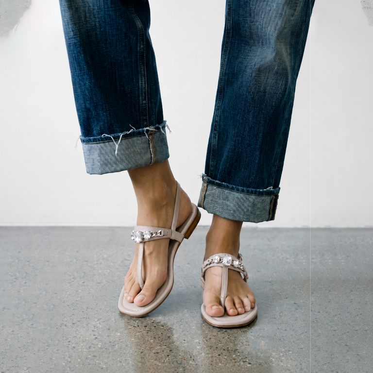 Sandalia Mujer Cuero Multicolor