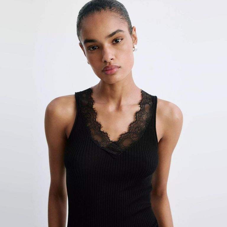 Top Lyocell Encaje Mujer