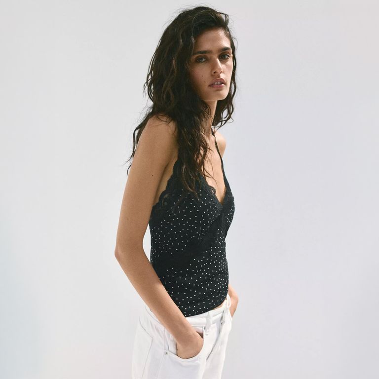 Top Crop Lunares Mujer