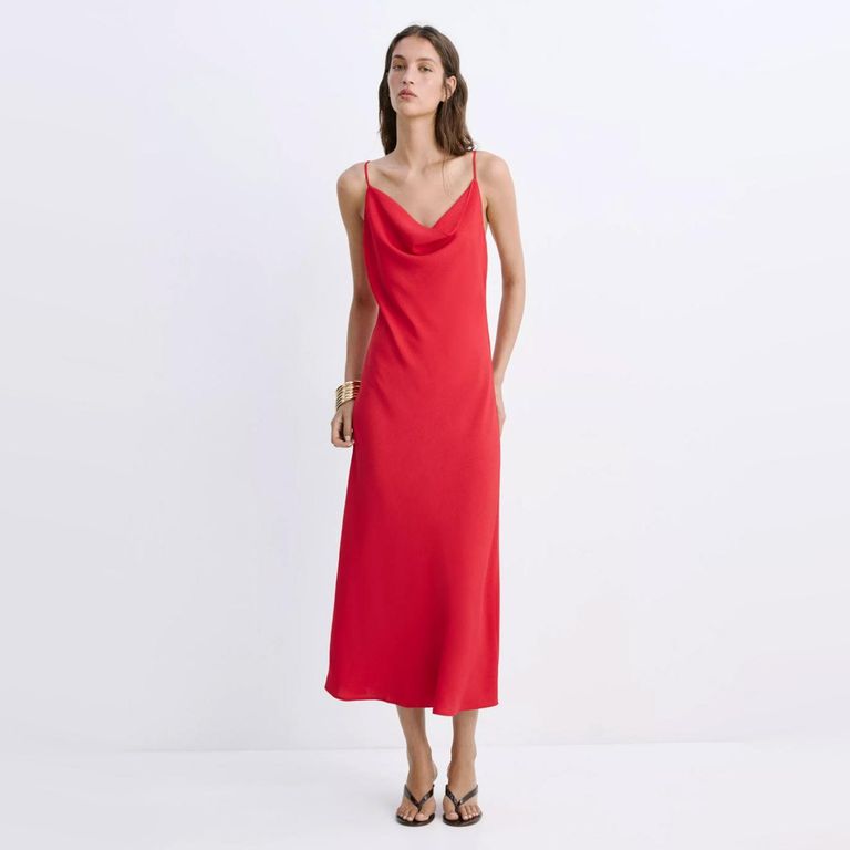 Vestido Drapeado Efecto Arrugado Mujer