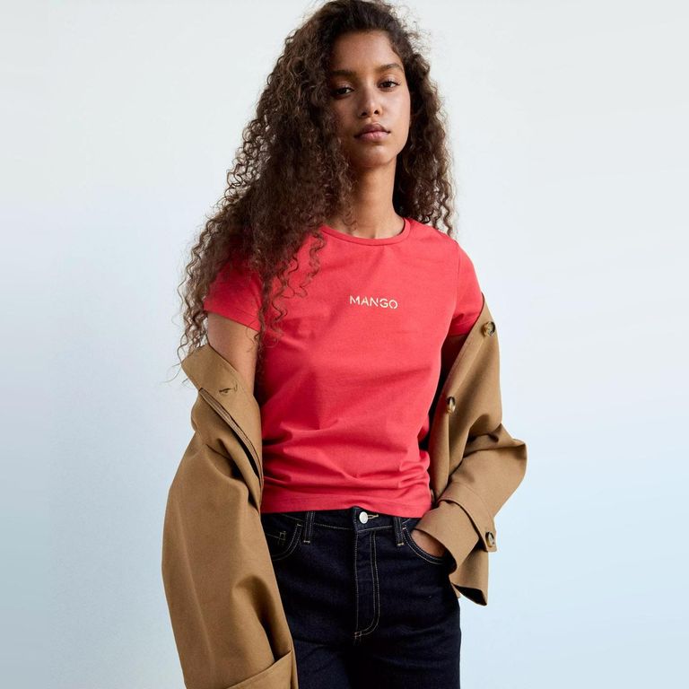Polera 100% Algodón Estampado Logo Mujer