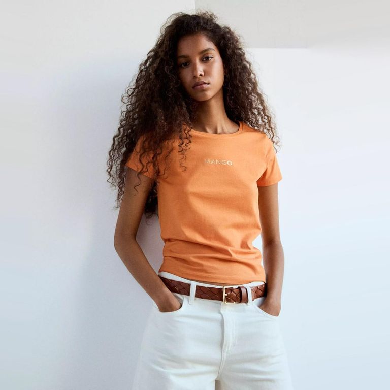 Polera 100% Algodón Estampado Logo Mujer