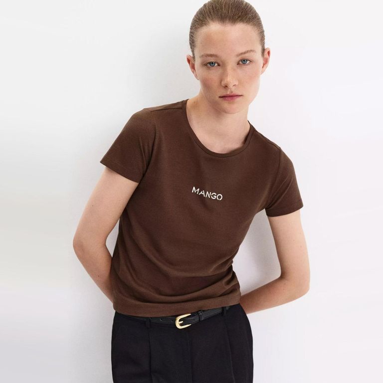 Polera 100% Algodón Estampado Logo Mujer