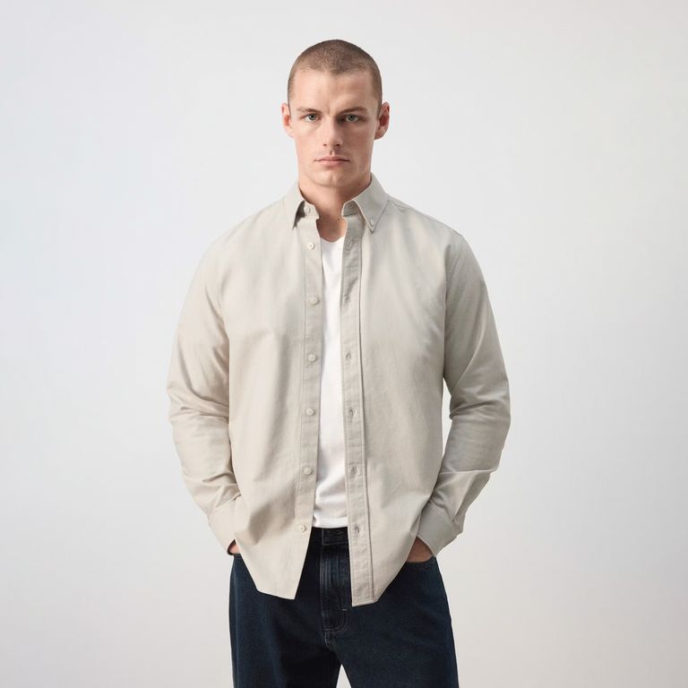 Camisa 100% Algodón Oxford Hombre