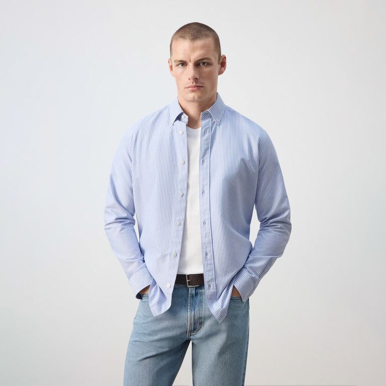 Camisa 100% Algodón Rayas Hombre