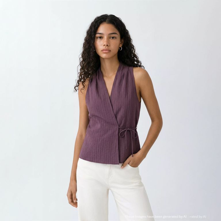 Top Cuello Pico Cruzado Niña