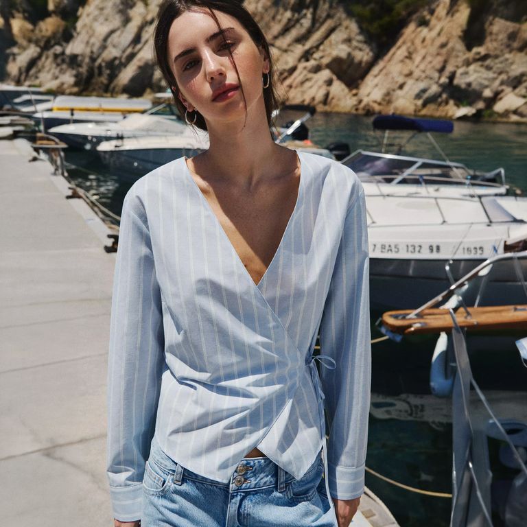 Blusa Mezcla Algodón Rayas Niña Mango Kids
