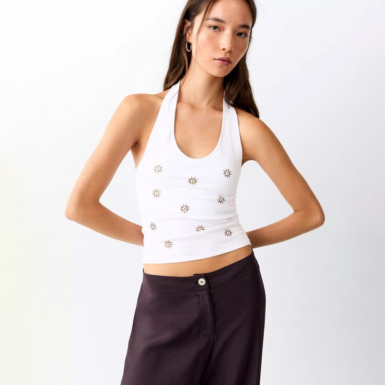 Top Halter Detalles Metálicos Niña Mango Kids