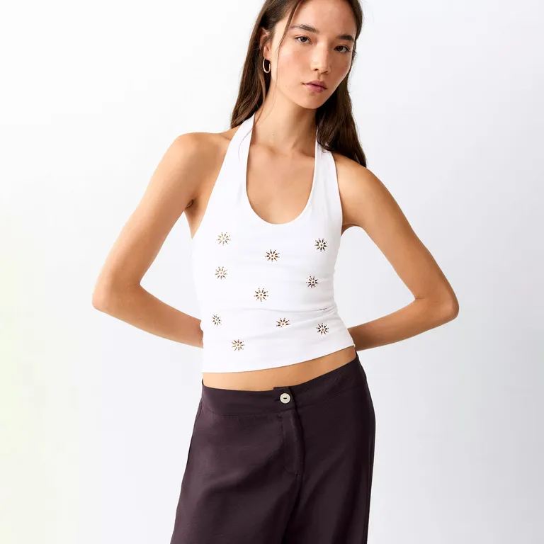 Top Halter Detalles Metálicos Niña Mango Kids