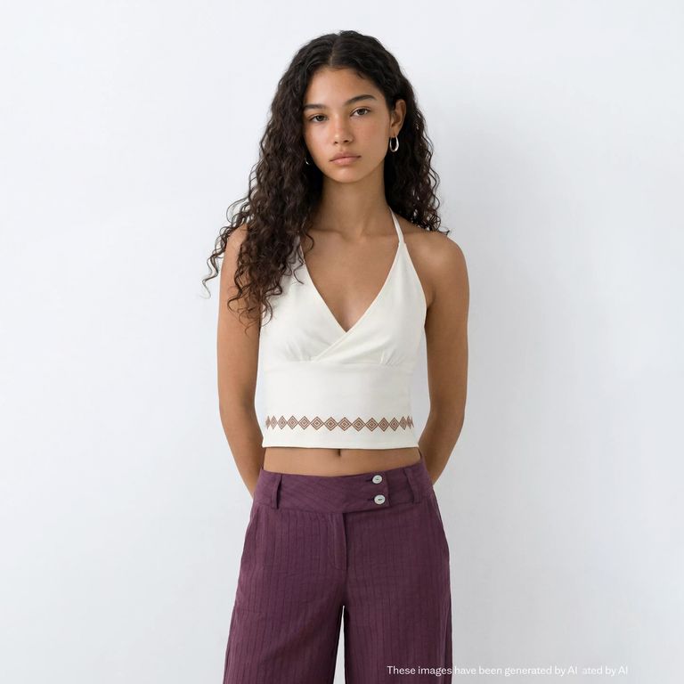 Top Halter Detalles Bordados Niña Mango Kids