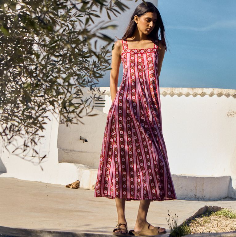 Vestido Estampado 100% Algodón Mujer