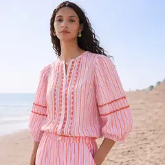 BABBAKI - Blusa Rayas 100% Algodón Mujer