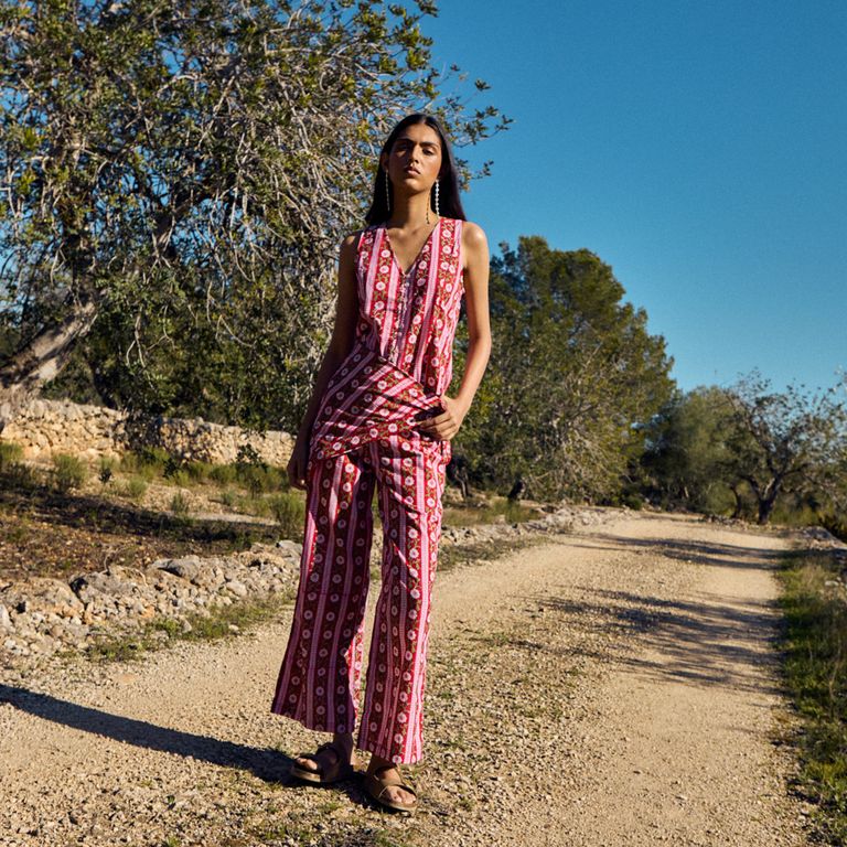 Pantalon Estampado 100% Algodón Mujer
