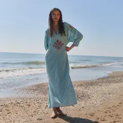 BABBAKI - Tunica Bordados 100% Algodón Mujer