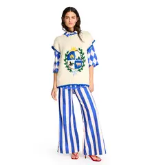 THE FARRA - Pantalón Rayas Wide Leg Mujer