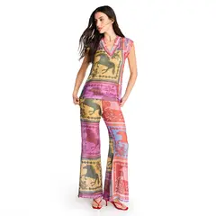 THE FARRA - Pantalón Cavalier Tejido Estampado Mujer