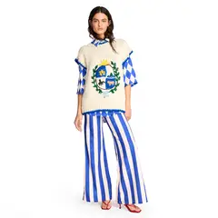 THE FARRA - Vest Uruguay Bordado 100% Lana Merino Mujer