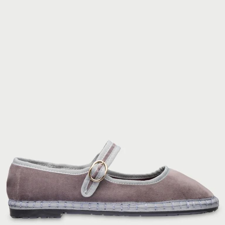 Ballerina Mujer Terciopelo Gris