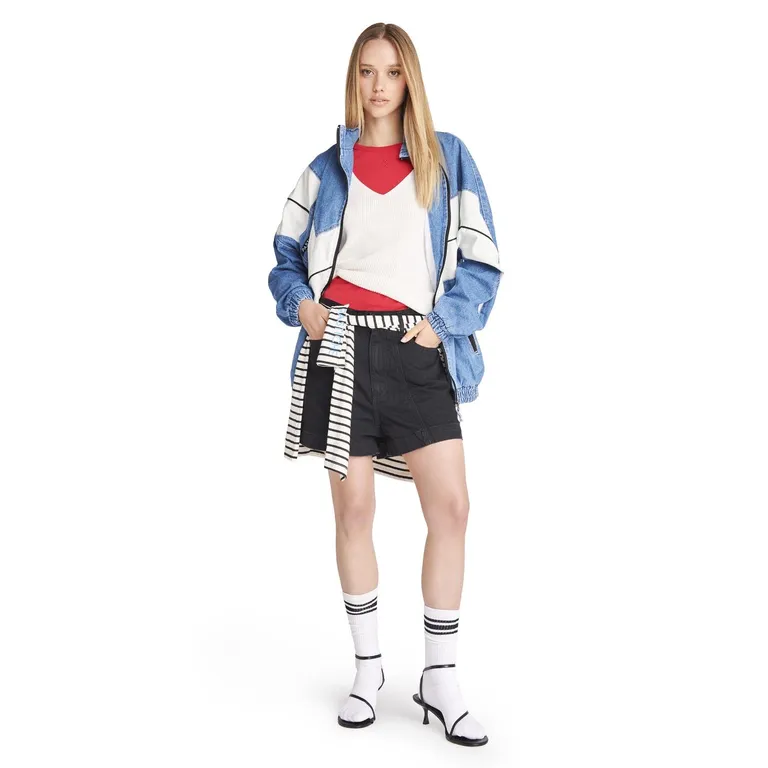 Short Denim Tiro Alto 100% Algodón Mujer