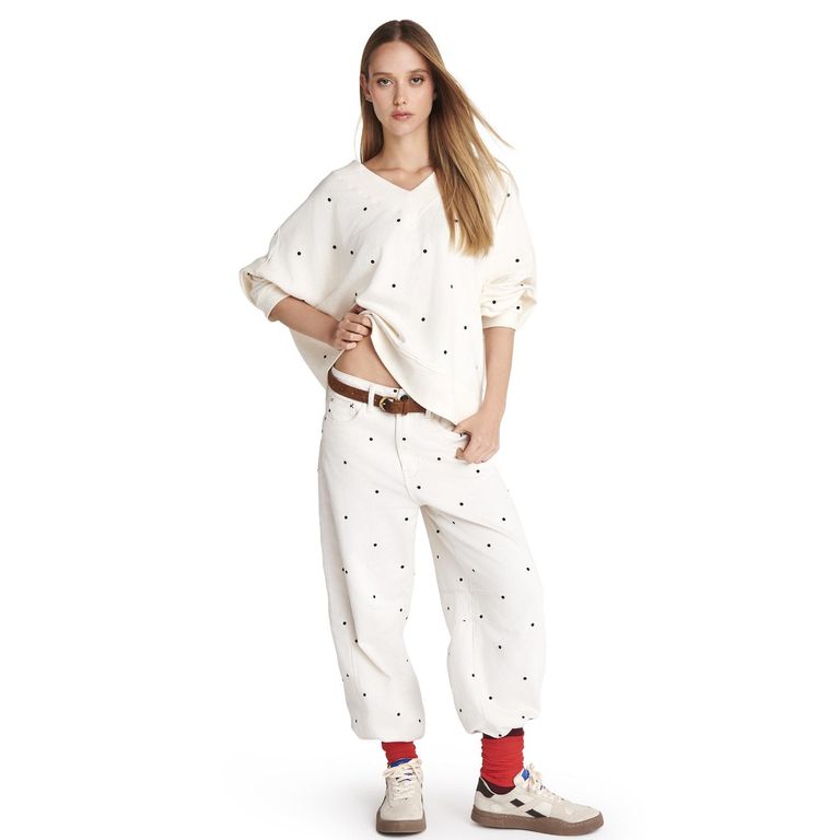 Pantalón Puntos Barrel 100% Algodón Mujer