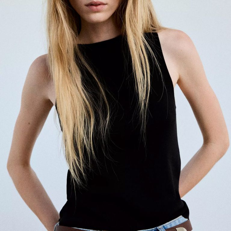 Top Punto Fino Cuello Barco Mujer