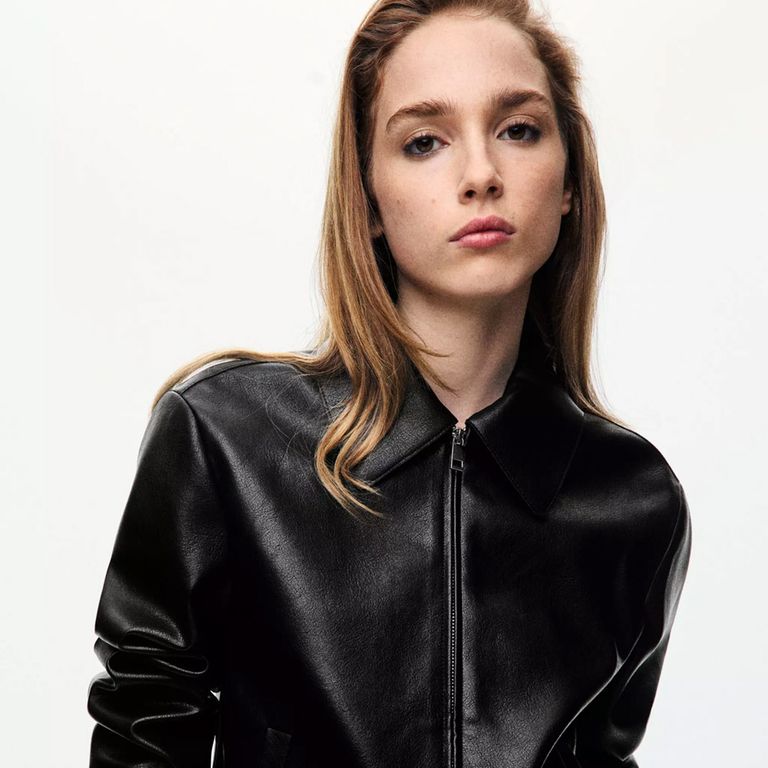 Chaqueta 100% Cuero Solapas Mujer