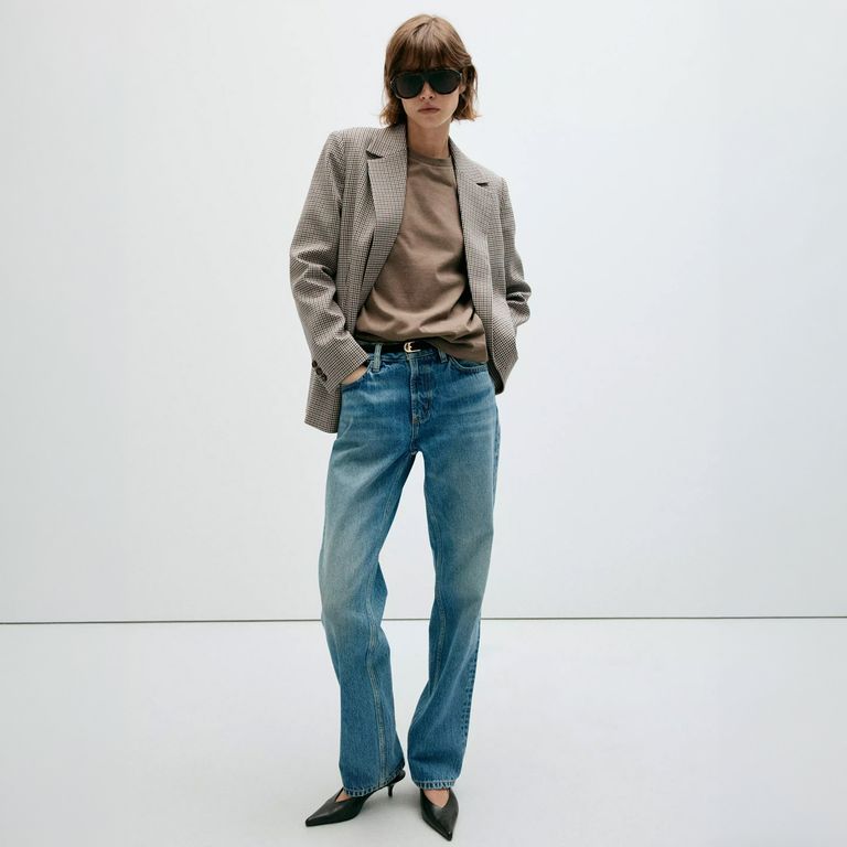 Blazer Cruzada Micro Pata De Gallo Mujer