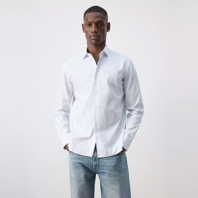 Camisa 100% Algodón Regular Fit Rayas Hombre