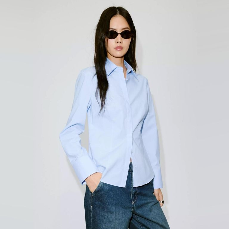 Camisa Popelina Entallada Mujer
