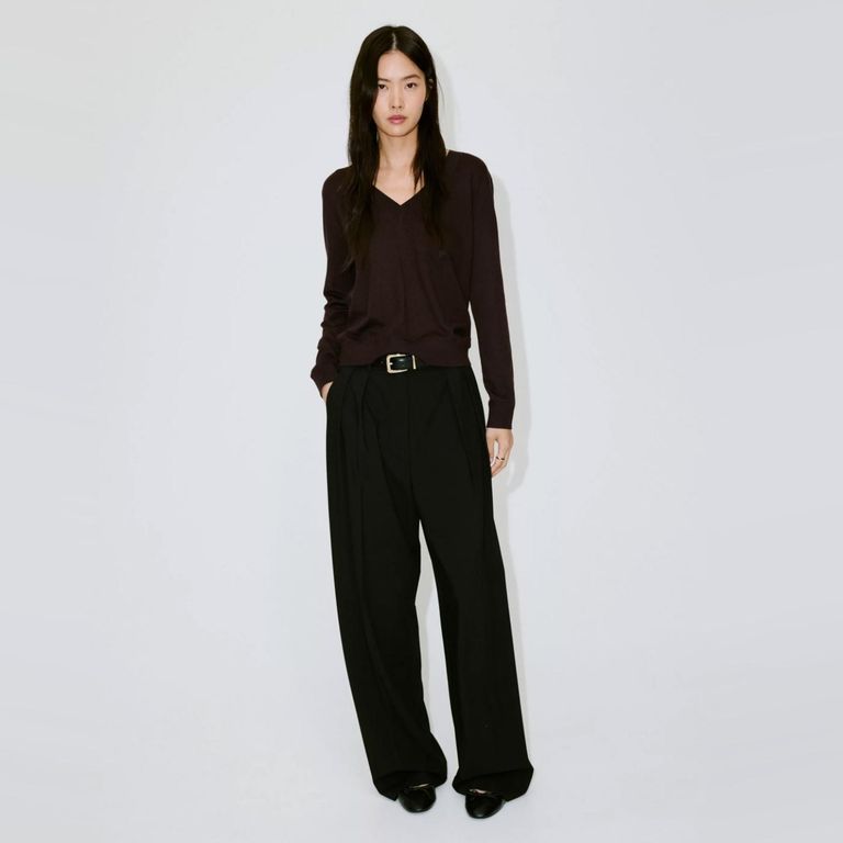 Sweater Punto Cuello Pico Mujer