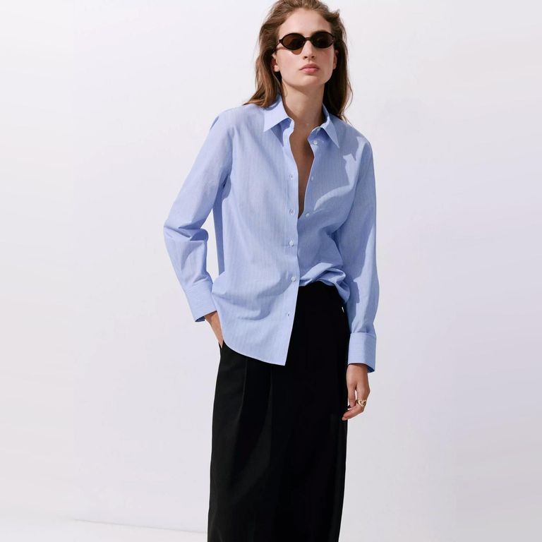 Camisa Rayas Algodón Y Lyocell Mujer