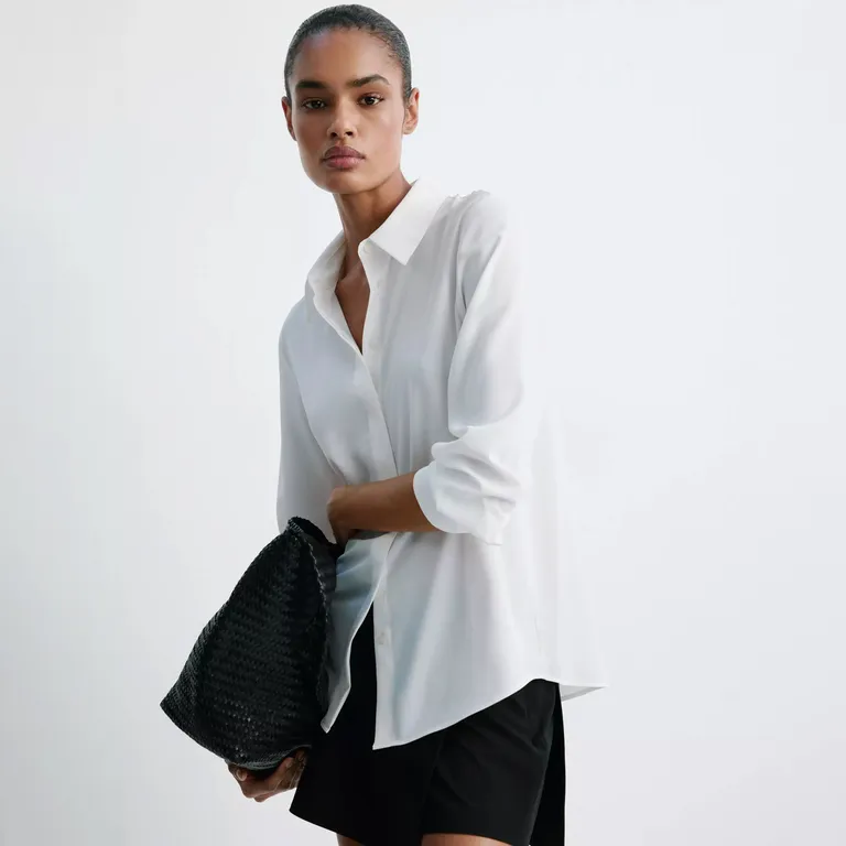 Blusa Fluida Botones Ocultos Mujer