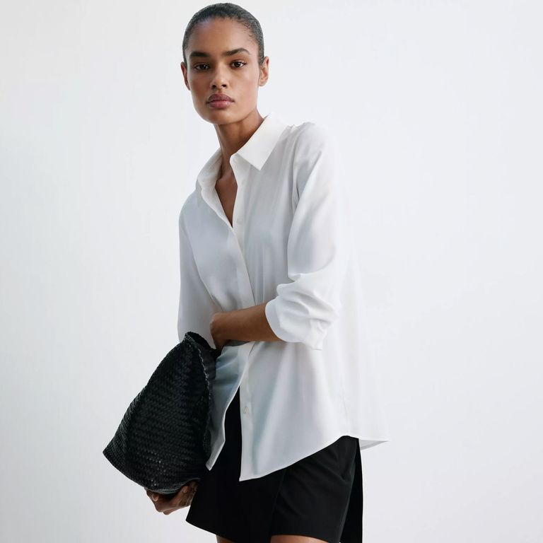 Blusa Fluida Botones Ocultos Mujer