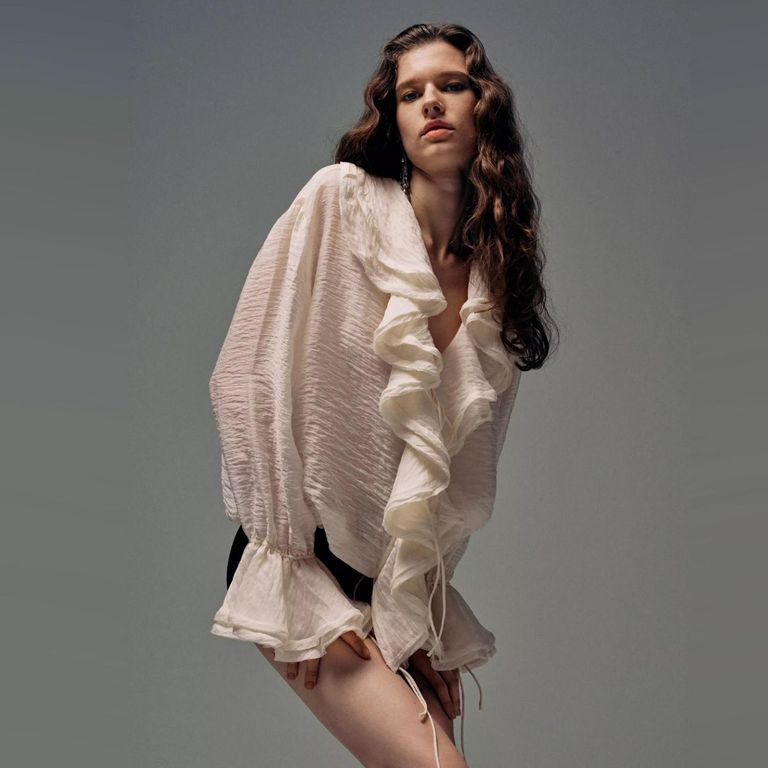 Blusa Lyocell Volantes Mujer
