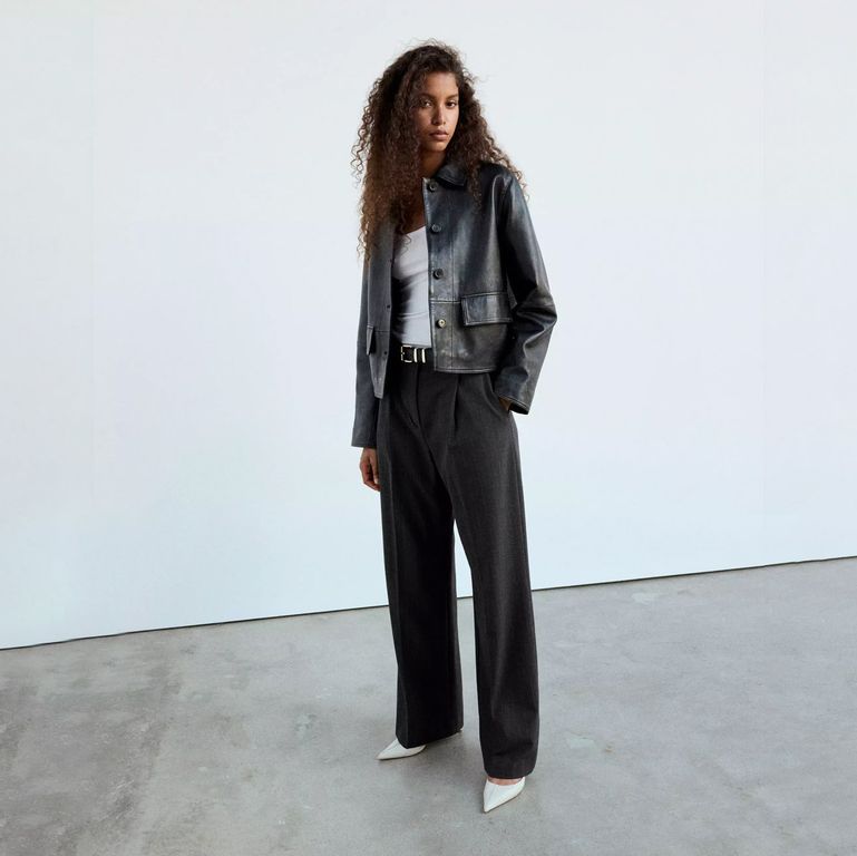 Pantalón Recto Pinzas Mujer
