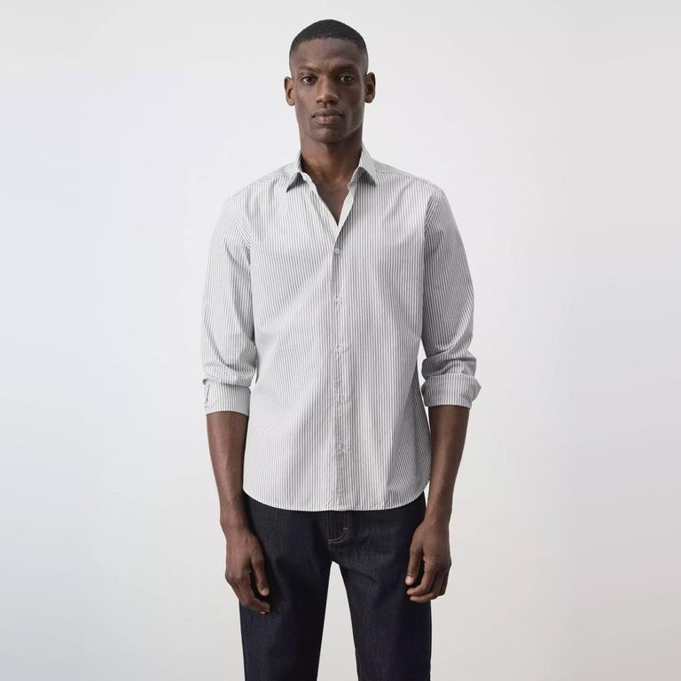 Camisa 100% Algodón Regular Fit Rayas Hombre