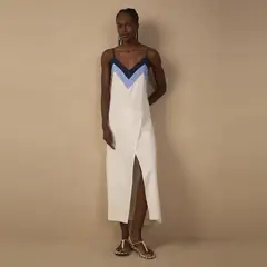 DRESS TO - Vestido Con Lino Escote V Mujer
