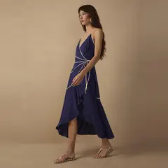 DRESS TO - Vestido Midi Escote V Mujer