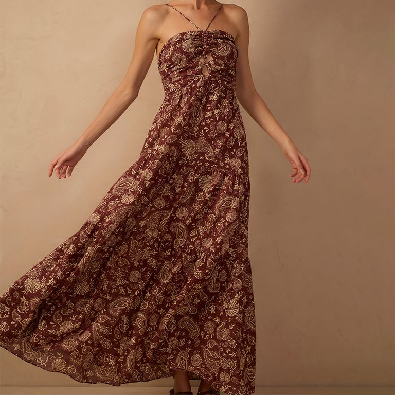Vestido Halter Algodón Mujer